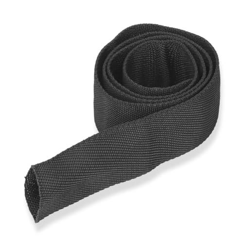 Polyester Winch Cable Protector Sleeve, Black, Universal 5cm/1.97" Winch Cable Guard, Winch Belt Cover, Winch Cable Sleeve - size: 2M