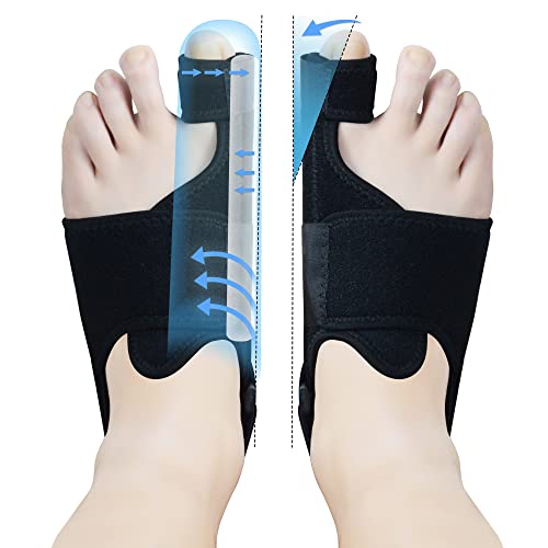 MOONSMILE 1 Pair Foot Bunion Corrector for Women & Men, Night Bunion Splint, Big Toe Straightener, Foot Gear Bunion Brace for Pain Relief - color: Black