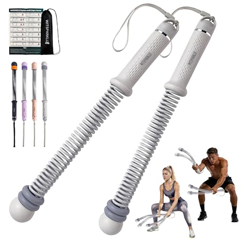 Portable Adjustable Ropeless Battle Ropes with Gray - color: Gray