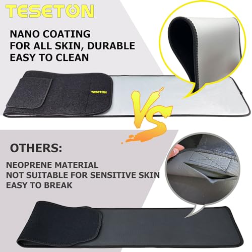 TESETON Waist Trainer Trimmer for Men Women, Sauna Sweat Belt 01 - color: Black, size: Medium