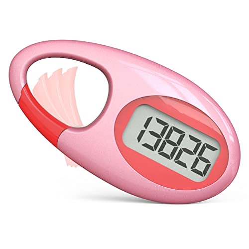 Simple 3D Step Counter, Walking Pedometer, Steps Tracker with Neck Lanyard/Carabiner for Men Women Teens Adults Seniors - color: Pink1