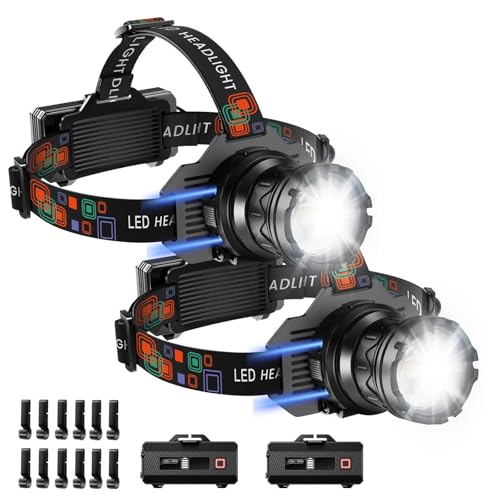 INECOKS Headlamp Rechargeable, 3000LM Super Bright Head Lamp for Adults