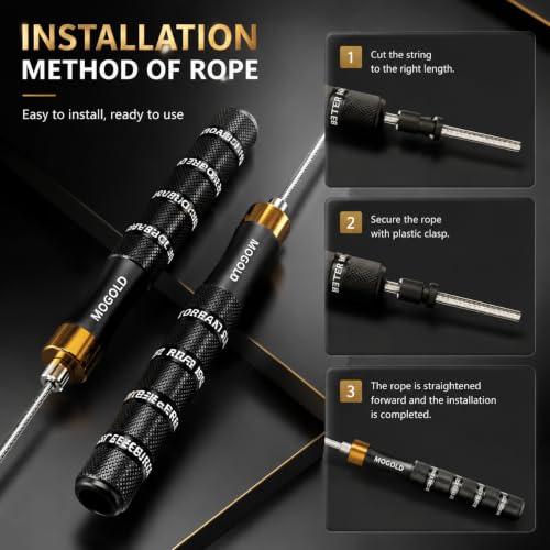Pro Adjustable Speed Jump Rope - 10ft 4mm PVC Steel Wire with Dual Ball Bearings & 360° Spin - Metal/Rubber Ergonomic Grips for CrossFit, HIIT, Weight Loss, Home Gym Workouts for Men & Women - color: Black