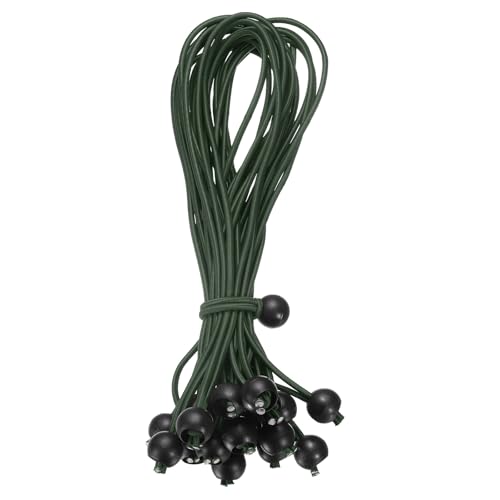 uxcell 12" Balls Bungee Cords, 30 Pcs Bungee Cords with Balls Elastic Tarp Tie Downs for Tents, Camping, Tarp, Posters, Expander Loops, Tarpaulin Holders, Tarpaulin Rubber (Green/Black) - color: Green/Black, size: 12inch