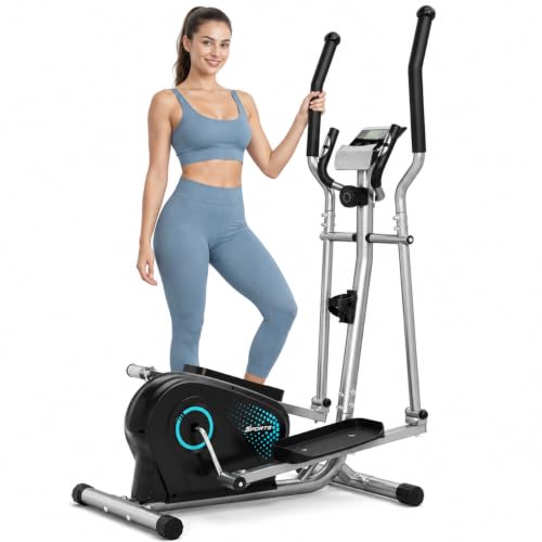 THERUN Elliptical Exercise Machine, Ultra-Quiet Magnetic Machine for Home - color: Turquoise