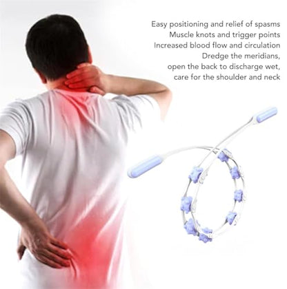 Manual Back Massage Roller Rope, Handheld Massage Ball Roller Anti Cellulite Massage Roller, Fascia Roller Manual Massage Strap for Back Neck Shoulder Waist Leg Muscle Exercise Massage Roller (Orange) - color: Orange