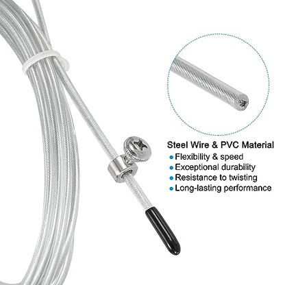 PATIKIL Speed Jump Rope Replacement Cable, Professional Skipping Rope Steel Wire Replace for High Speed Jump Ropes - color: White