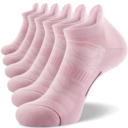 FITRELL Men's 6 Pack Ankle Running Socks Low Cut Cushioned Athletic Sports Socks 7-9/9-12/12-15 - color: Berry Dusk, size: 12-15