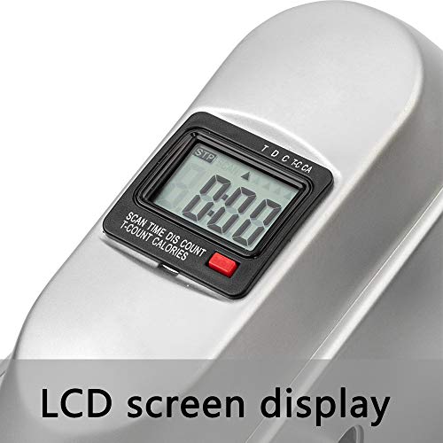 Portable Under Desk Exercise Pedal Bike for Legs and Arms, Durable Leg and Arm Recovery Medical Exerciser with LCD Display (Silver) - color: Silver
