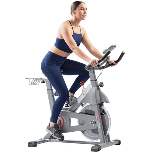 Sunny Health & Fitness Smart Indoor Cycling Exercise Bike for Home Cardio - color: Grey