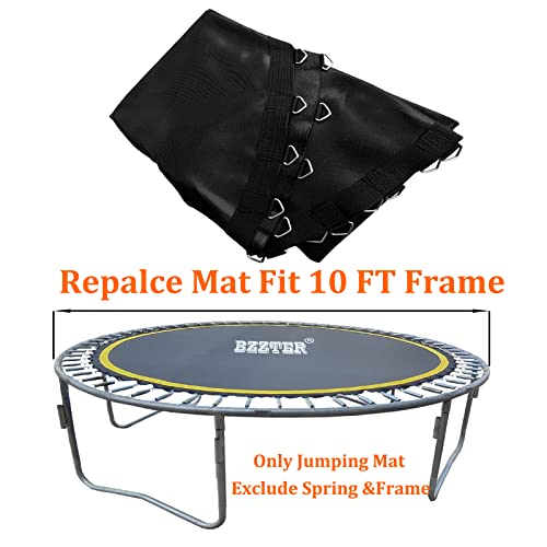 Trampoline Replacement Mat 10ft，Trampoline Mat Fit 10ft Frame（ Not a 10ft Length Mat）,Repalcement Trampoline Mat 10ft, Lasting Longer with 8 Rows of Stitching,w/Spring Tool and Gloves - style: 64V-rings/102.8"Diam/Fits 5.3"-5.7"Springs