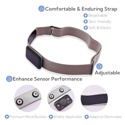 Replacement Heart Rate Monitor Chest Strap - color: Grey