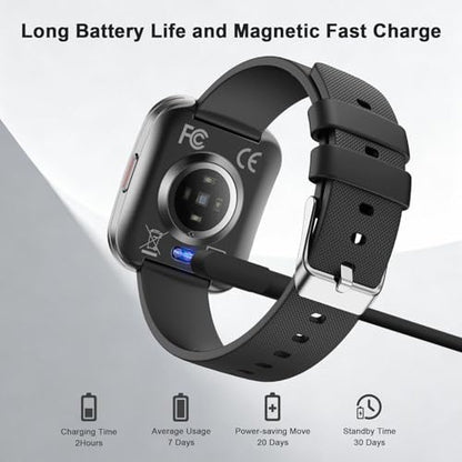 MFVLP Smart Watch for Women, 1.85" HD Fitness Tracker Black - color: Black