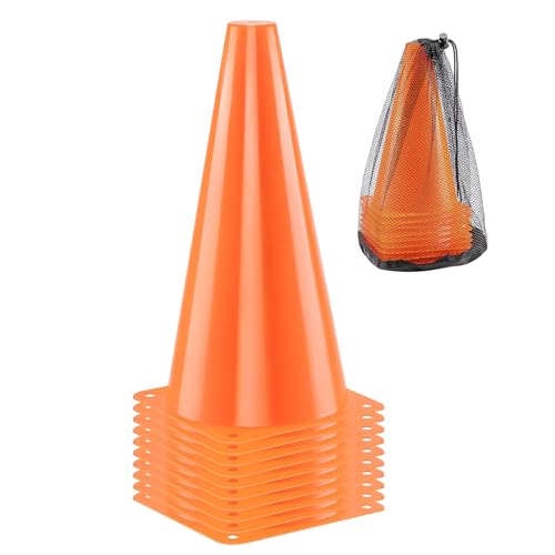 BiAnYC 12.5 Inch（32CM） Plastic Sport Training Traffic Cones Set of 10 - style: Orange