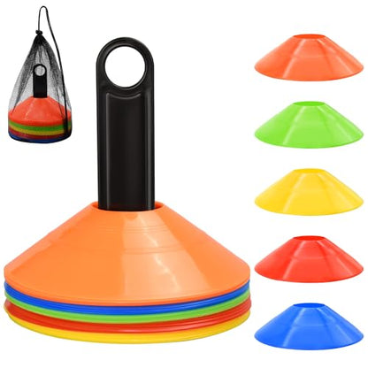 25/50/100pcs Disc Cones, Agility Soccer Cones with Carry Bag and Holder - color: 25pcs