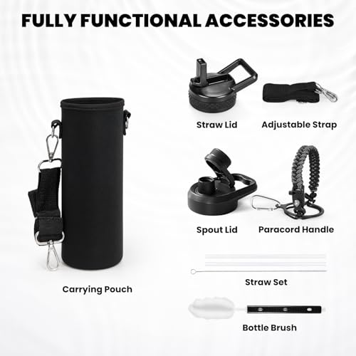 RAYMYLO Insulated Water Bottle 20 oz, Triple Wall Vacuum Stainless Steel - color: Dark Gray, size: 20 Ounces