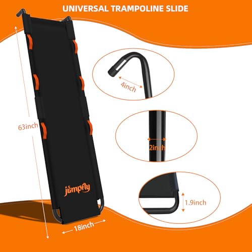 jumpfly Trampoline Slide Ladder Universal Trampoline Ladder with Handles Strong Tear Resistant Fabric Trampoline Accessories for Kids Toddler Climb Up & Slide Down, Orange
