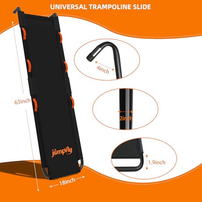 jumpfly Trampoline Slide Ladder Universal Trampoline Ladder with Handles Strong Tear Resistant Fabric Trampoline Accessories for Kids Toddler Climb Up & Slide Down, Orange