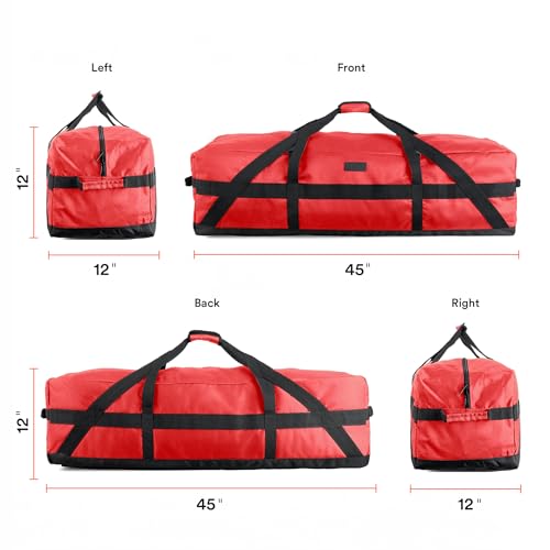 Fitdom 106L 45" Extra Large Heavy Duty Equipment Travel Storage Duffle Bag - color: Red