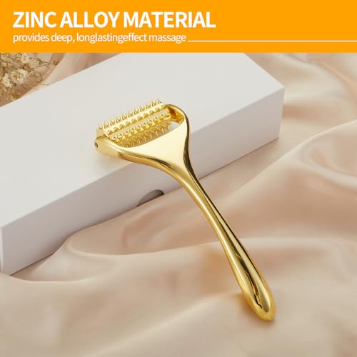 Running man Acupuncture Roller-Skin Care Face Massager, Face Acupressure Roller-Deep Tissue Massage Tool for Face, Massage Roller-Muscle Pain Relief and Musle Relaxation,Mothers Day Gifts for Mom - color: Gold