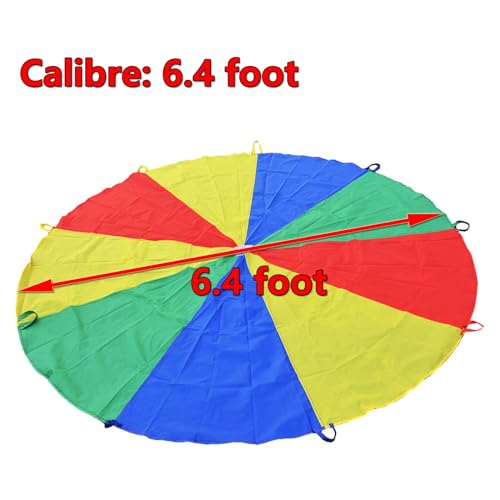 Sonyabecca Parachute for Kids 6' with 9 Handles Game Toy for Kids Play