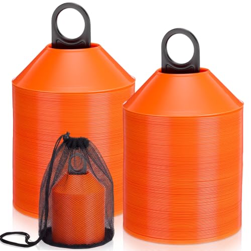 200 Pack Soccer Agility Cones with 2 Holders & 2 Mesh Bags