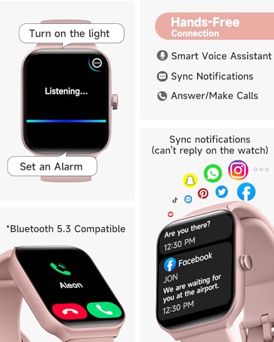 1.95" Smart Watch for Women with ALEXA, Fitness Watch for Android iOS Phone - color: Pink