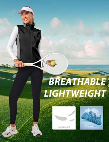 Little Donkey Andy Women's Lightweight Vest Windproof Sleeveless Jacket - color: Black, size: Medium
