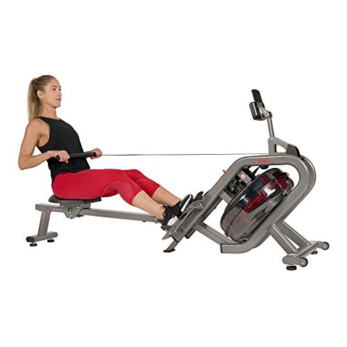 Sunny Health & Fitness Sunny Health & Fitness AquaStrive Series Smart Water Rower, 300LB Capacity Plus Dynamic Hydro Resistance for Home Cardio Workout, Free SunnyFit Training App Connection - size: 42" Rail - Classic
