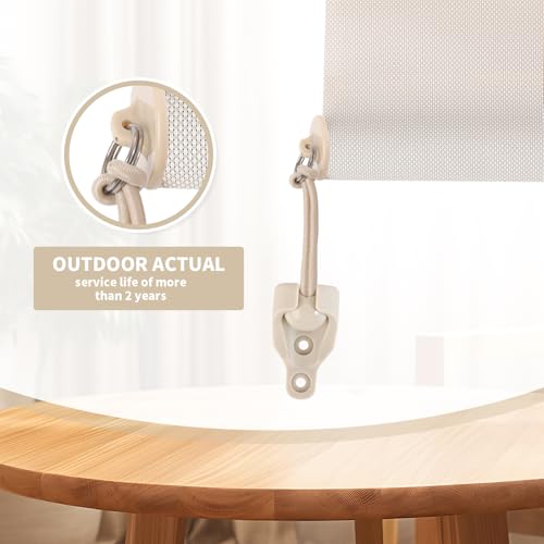 Coolaroo Outdoor Roller Shade Bungee Replacement Kit, 2 Sets - color: Beige, size: 2 set bungee kit+end cap