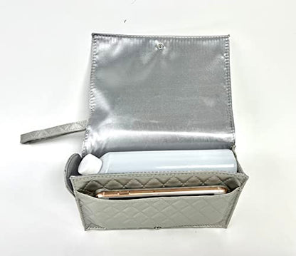 Clutch Purse with Hidden Flask (Silver), Holds 26 oz (800 ml), Party Flask, Handbag Flask, Wine Bag Flask, Flask For Women, Wine Purse - color: Silver