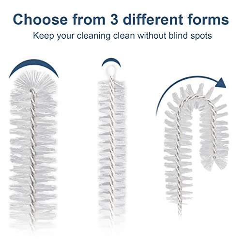 Ixiaoyoo 12 Pcs Straw Cleaner Brushes Set, 8.2 Inch Nylon Cleaning Brush - color: 8.2 Inch White Cleaning Brushes