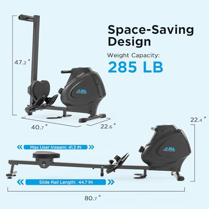JLL Magnetic & Water Rowing Machine with SunnyFit App for Home - style: Magnetic
