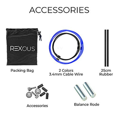 Weighted Jump Ropes for Fitness - Skipping Ropes with Anti-slip Handles with 360° Ball Bearing | Adjustable PVC Speed Jump Rope for Fitness Fat loss | Ideal for CrossFit HIIT Interval Training (Blue)