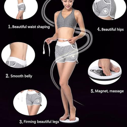 Ab Twist Waist Disc Board,Adjustable Waist Trainer Twisting Disc with Handles,Waist Slimming Balance Rotating Disc with Massage Foot Sole for Slimming Waist Arms Hips and Thighs - color: Black