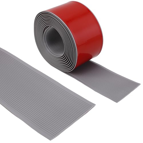 Gaahing Heavy Duty Anti-Slip Stair Treads, Peel and Stick Rubber Grip Strip for Outdoor Indoor Steps & Ramps (196.8" L x 4" W, Grey) - color: Grey