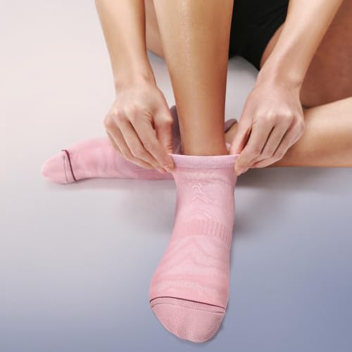 FITRELL Men's 6 Pack Ankle Running Socks Low Cut Cushioned Athletic Sports Socks 7-9/9-12/12-15 - color: Berry Dusk, size: 12-15