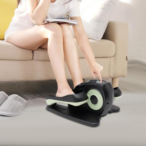 Under Desk Elliptical Machine, Mini Portable Elliptical Machines for Seniors, Electric Seated Pedal Exerciser with LCD Display Monitor, Remote Control, Leg Exercise Equipment for Home Office
