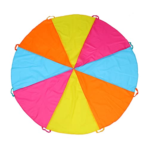 6ft Rainbow Parachute, Play Parachute Toy for Kids, Parachute with Handles Indoor & Outdoor Play Equipment - size: 6FT