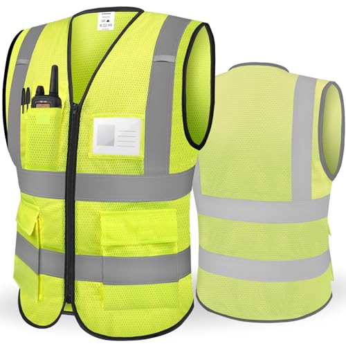 TICONN High Visibility Reflective Safety Vest for Men & Women, ANSI Class 2 - color: Yellow, size: XX-Large