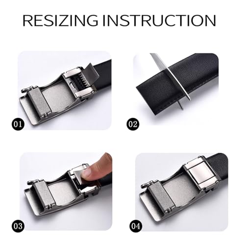 Dubulle Mens Ratchet Belt Gold Click Buckle Adjustable Leather Belts - color: Black Arrow Buckle, size: Adjustable from 36" to 45" Waist