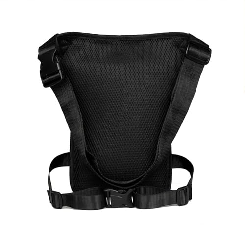 Milageto Drop Leg Bag, PU Tactical Thigh Pack with Detachable Leg Strap, Multi-Pocket Zippered Waist Pack for Outdoor Cycling and Hiking - color: Style E Black