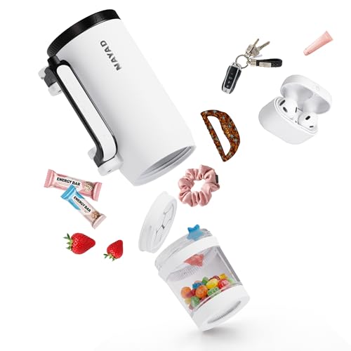 23oz Insulated Tumbler with Foldable Handle & 10oz Snack/Pill Container - color: white