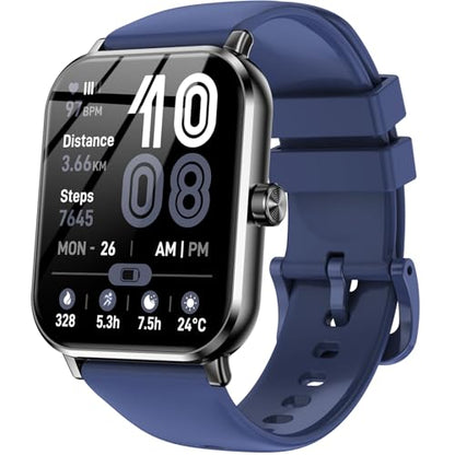 Jacoosa Smart Watch for Men/Women Android & iPhone, 1.83" HD Touch Screen, Bluetooth Calling, 5 ATM Waterproof Fitness Tracker with 130+ Sports Modes, 24/7 Health Monitor (Blue) - color: Blue