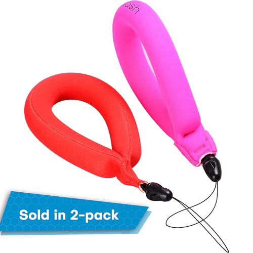 Nordic Flash Floating Camera Wrist Strap 2-Pack, Underwater & Waterproof - color: Pink & Red