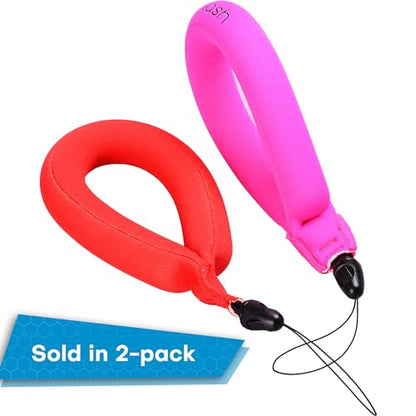 Nordic Flash Floating Camera Wrist Strap 2-Pack, Underwater & Waterproof - color: Pink & Red