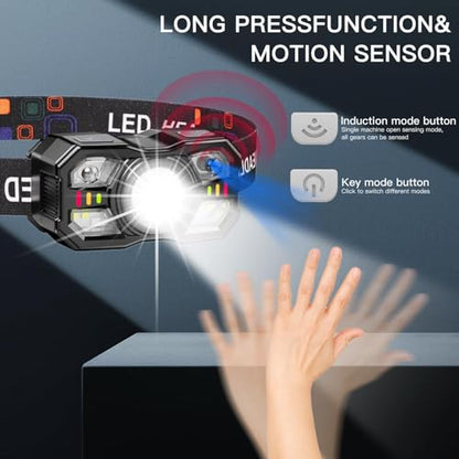 KunHe 20 Pack led Rechargeable Headlamp Flashlight Headlight Motion Sensor 10 Mode for Outdoor Camping Gear Hiking Fishing Running Cycling Headlight Emergency Lights for Home - size: 20 PACK