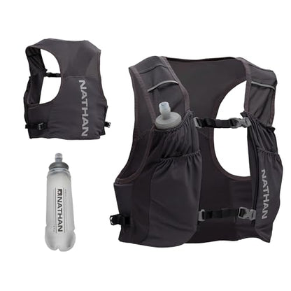 Nathan Pinnacle Featherlite 1.5L Hydration Vest for Running – Ultra-Lightweight, Compression-Fit with Hydrapak Soft Flask - size: Large-X-Large, style: Charcoal/Reflective Silver