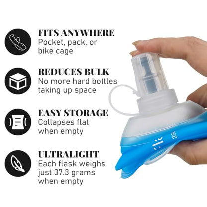 250ml Soft Flask, TPU Collapsible Soft Water Bottle for Hydration Pack, Running Vest, Leak-Proof Folding Water Bottle for Hiking Cycling Climbing Jogging- 1Pcs, Blue - color: 250ML Blue