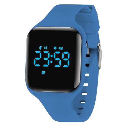 Kids Watches for Girls Boys Digital Sport Watch with Step Counter Pedometer Vibration Alarm Clock, No App Waterproof Fitness Tracker Kids Watch Boys Girls Teens Students Ages 5-16 - color: 026-E-SeaBlue
